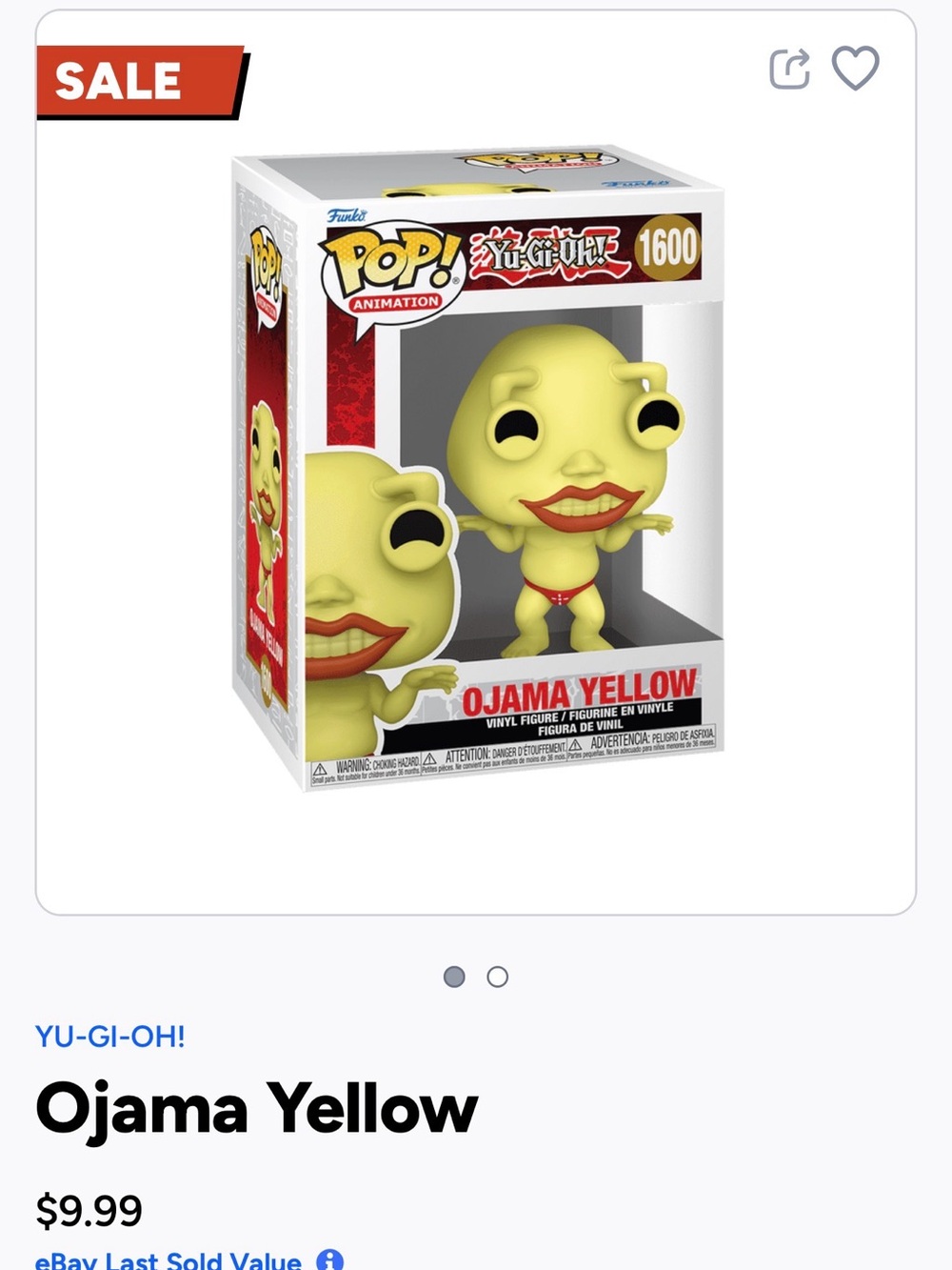 Funko Pop! Yu-Gi-Oh! Ojama Yellow Vinyl Figure - Yellow, Red, Black-1600